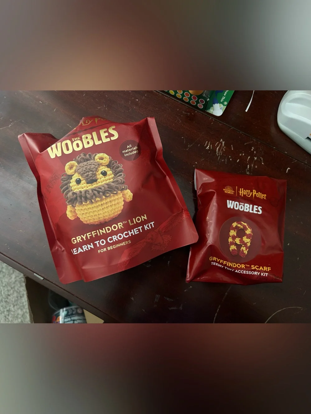 Harry Potter: Wobbles Gryffindor Lion Crochet Kit - Red & Yellow; New